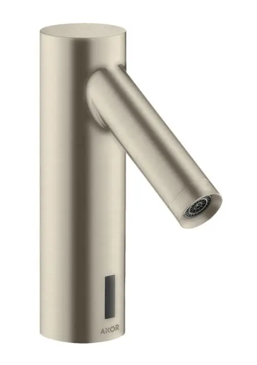 Waschtischmischer in gebürstetem Nickel mit elektrischer Steuerung und Temperaturvoreinstellung, hergestellt von AXOR.